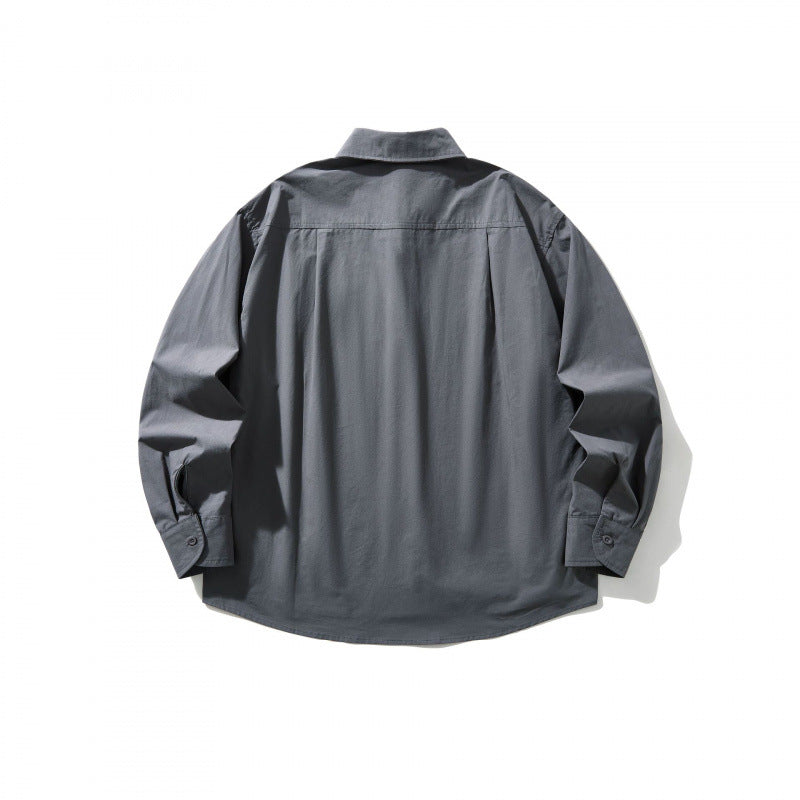 Men's Boxy Overshirt with Chest Pocket and Shirt Collar made of Lightweight Cotton Mix Chichicherry