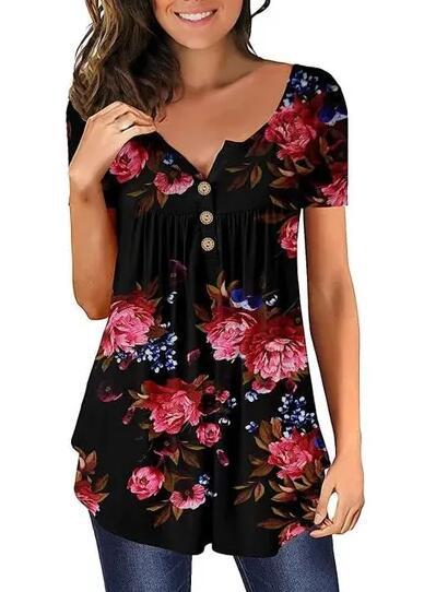 Women's Tunic Women's U-Neck Print