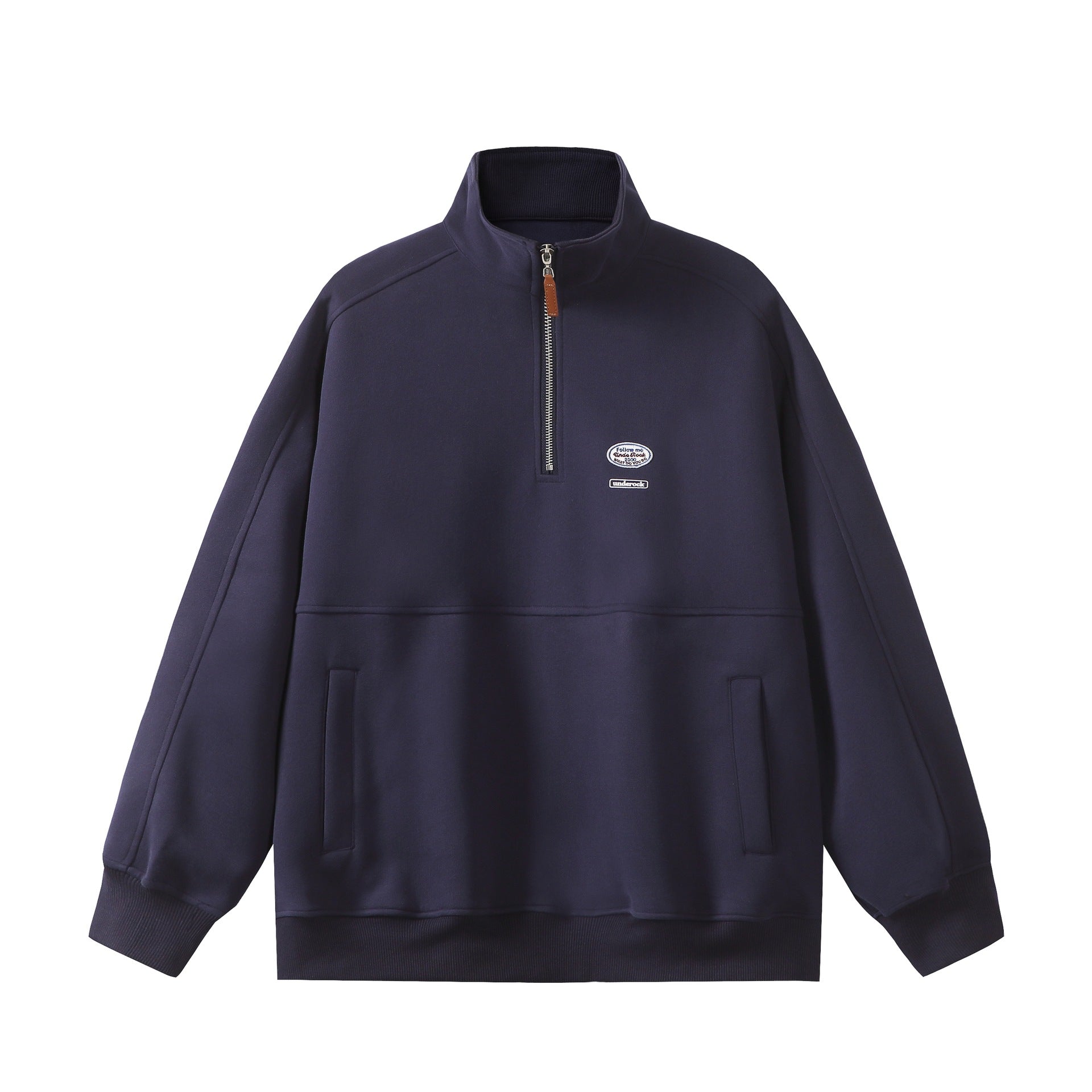Men's half-zip sweatshirt with stand-up collar, kangaroo pocket, and relaxed fit Chichicherry