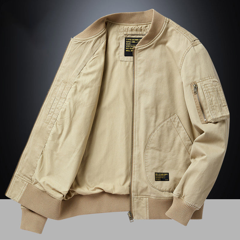 Herren Bomberjacke im Utility-Stil mit Ärmel‑Tasche und Rippbündchen Chichicherry