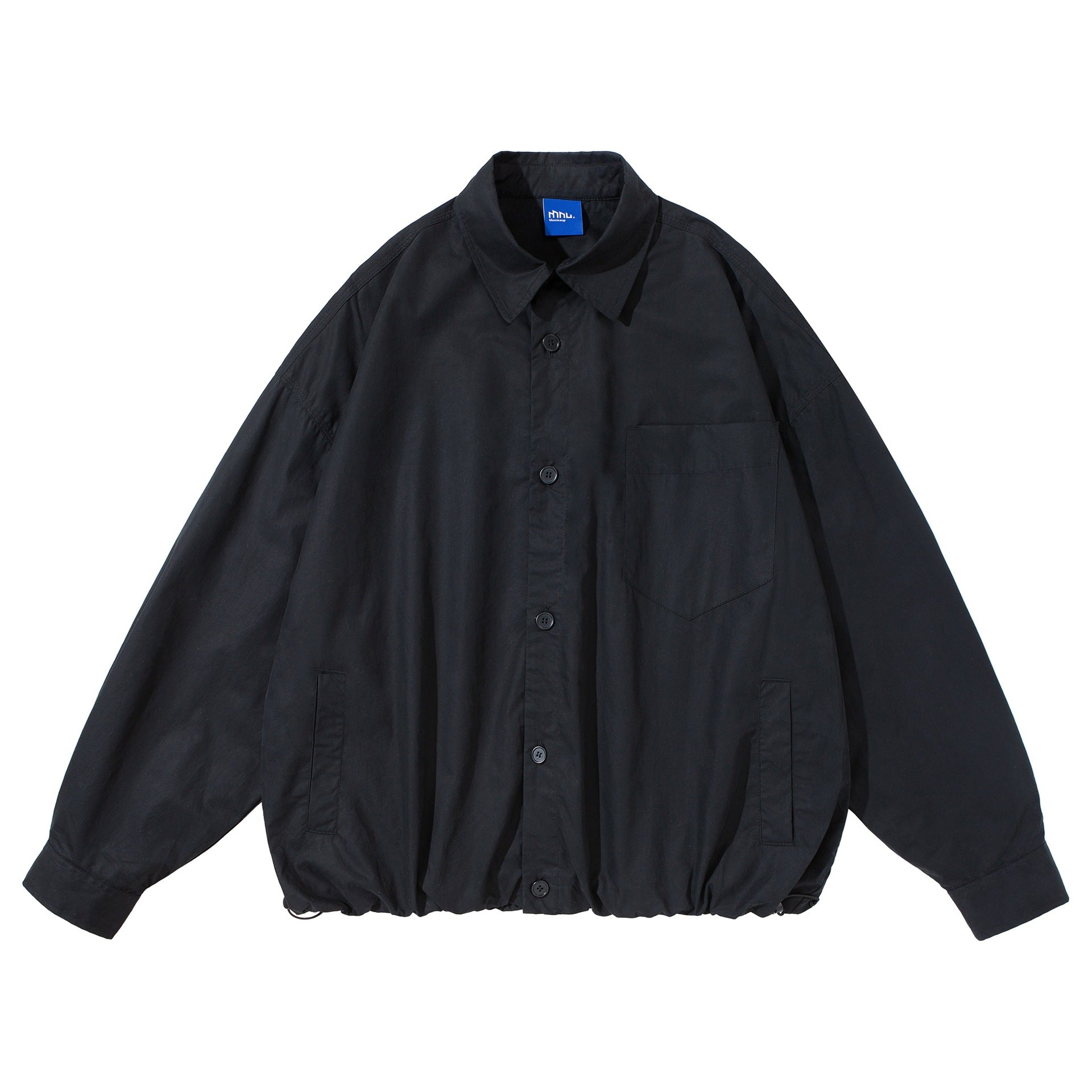 Unisex Loose fitting overshirt jacket made of cotton blend with drawstring hem and chest pocket Chichicherry