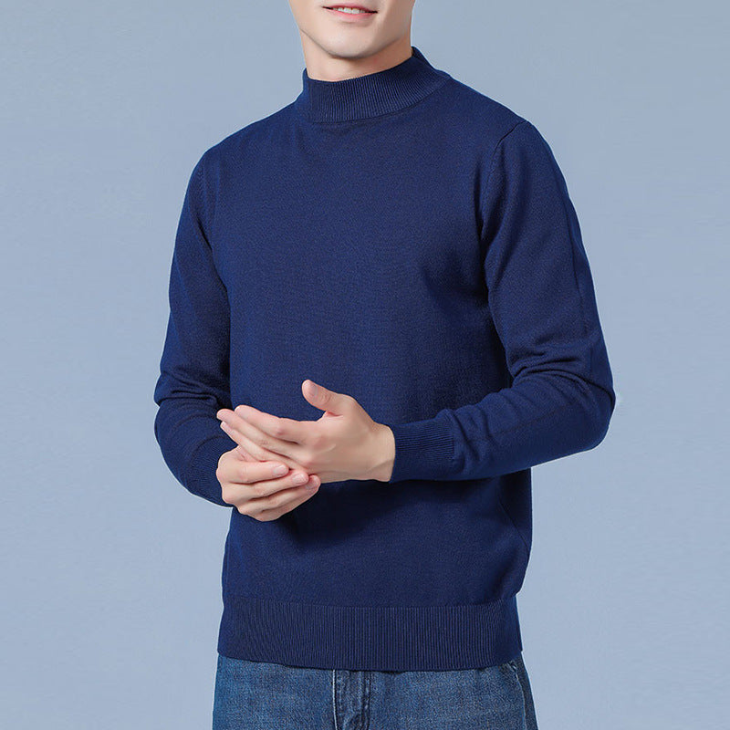 Men's Fine Mockneck Sweater made of high-quality fine knit with ribbed finishes Chichicherry