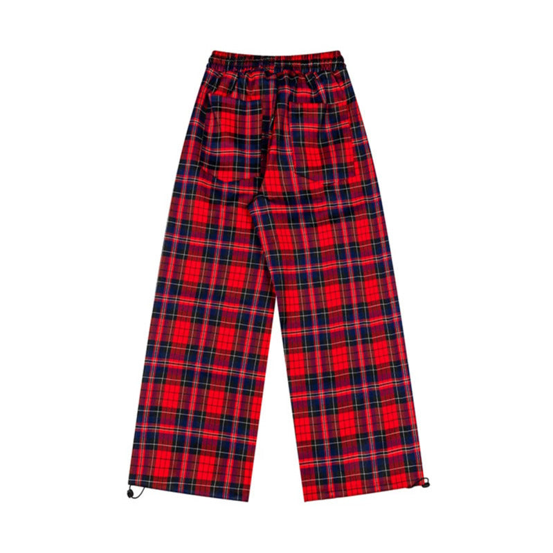 Ladies Checked Palazzo Loungewear Pants with High Comfort Waistband and Adjustable Hem Chichicherry