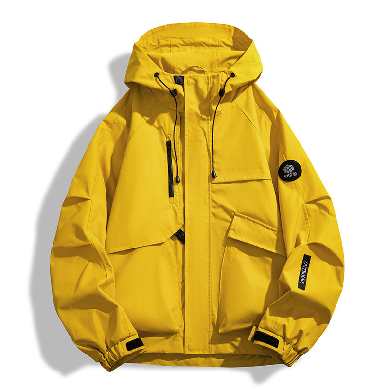 Men's Water-Repellent Utility Outdoor Jacket with Hood, Multiple Pockets and Windproof Membrane Chichicherry