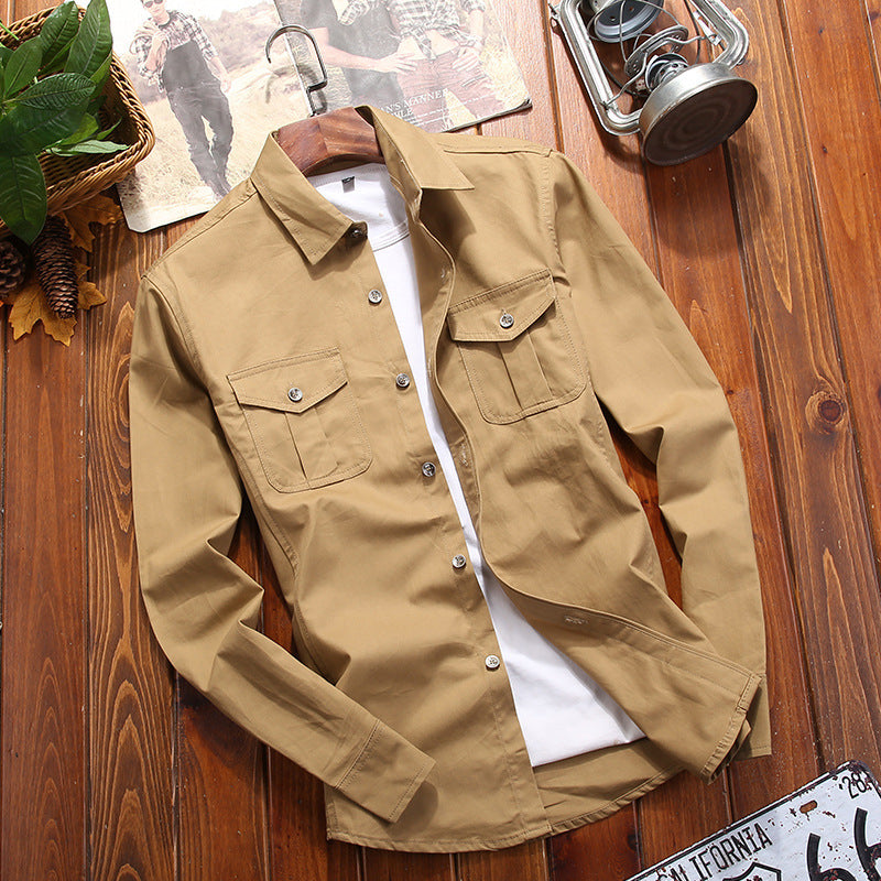 Men's utility overshirt with chest flap pockets and shirt collar Chichicherry