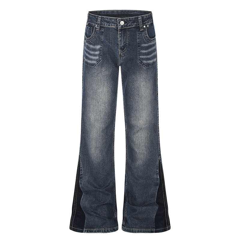 Women flared jeans with high waist and side contrast stripes Chichicherry