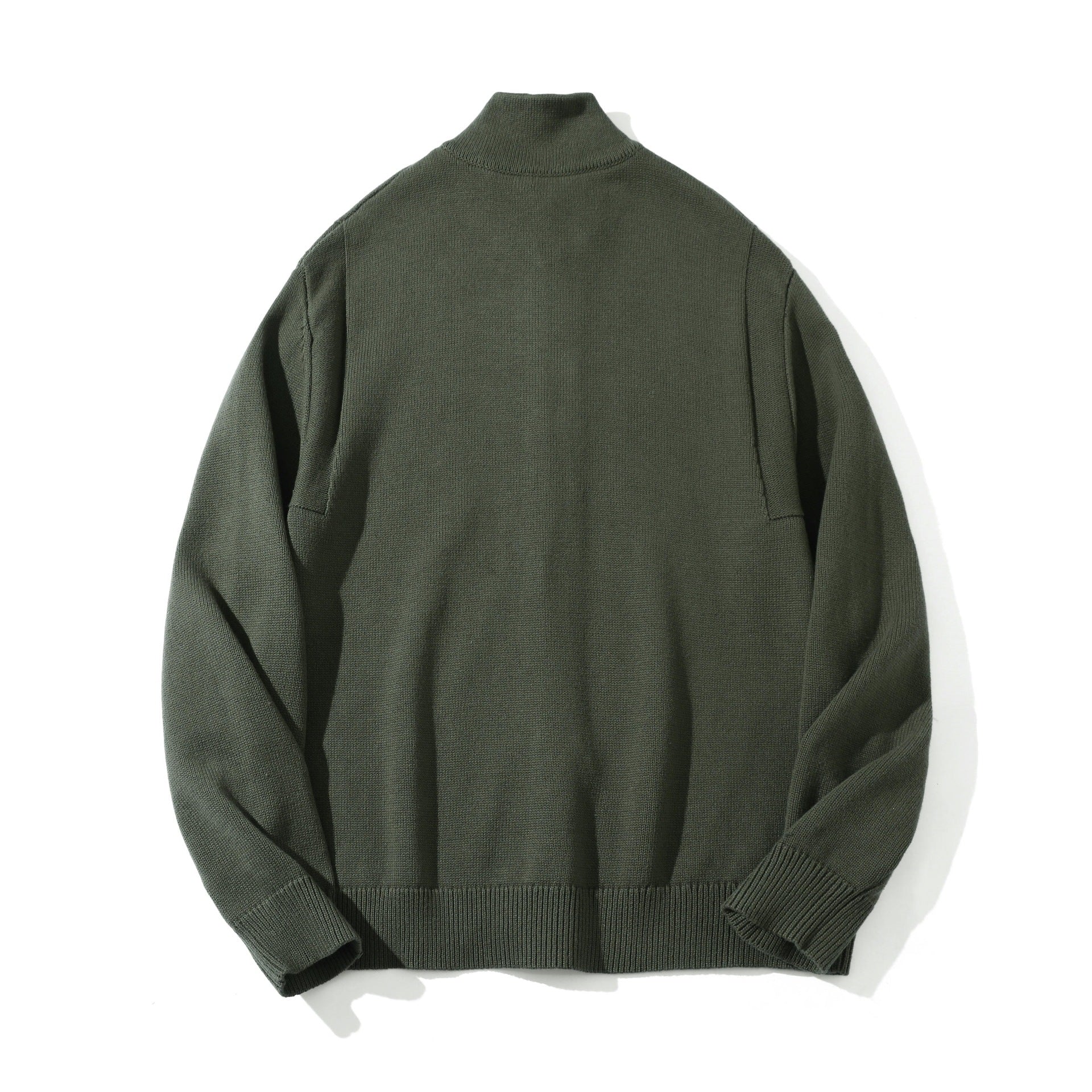 Men's knit cardigan with high collar and full button placket Chichicherry