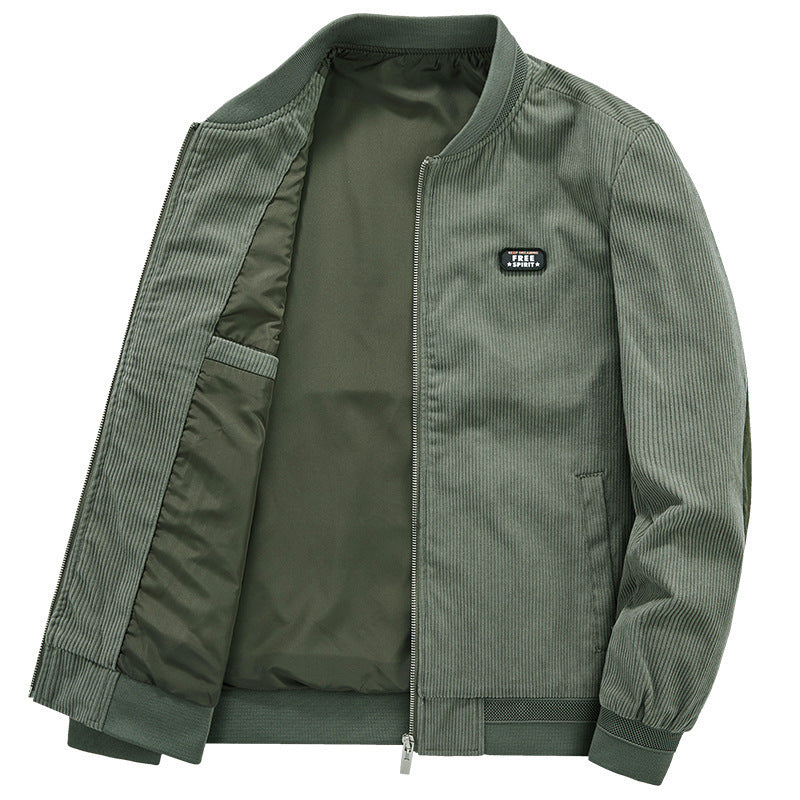 Men's cord jacket in bomber style with fine cord, zipper and padded interior Chichicherry