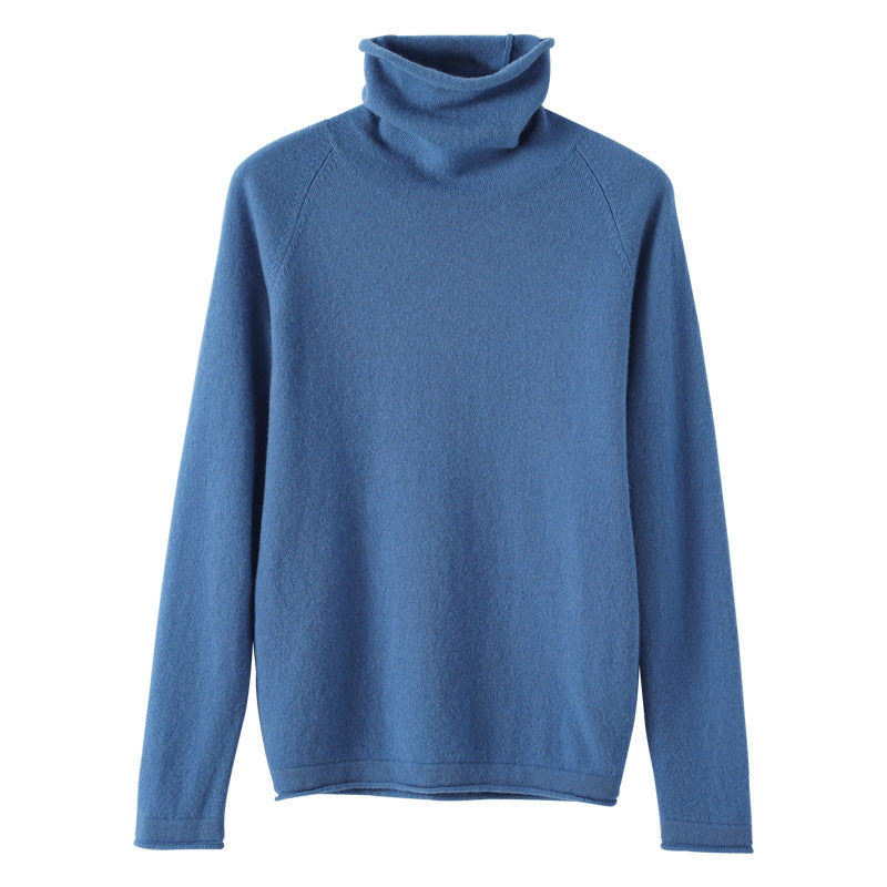 Women's Soft Roll Neck Sweater in Cashmere-Look with Thumb Hole and Fitted Silhouette Chichicherry