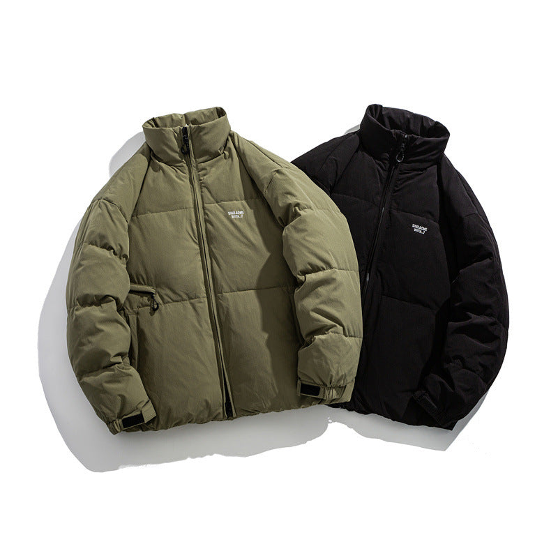 Men's Padded Short Thermal Jacket with High Stand-Up Collar and Adjustable Velcro Cuffs Chichicherry