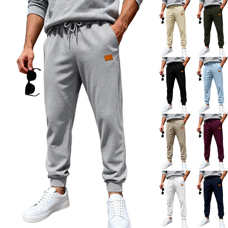 Men's quilted joggers with geometric texture pattern Chichicherry
