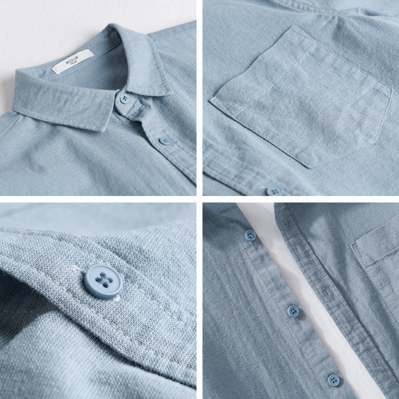 Men's Soft-Touch Cotton Blend Overshirt in Layering Look with Chest Pocket Chichicherry