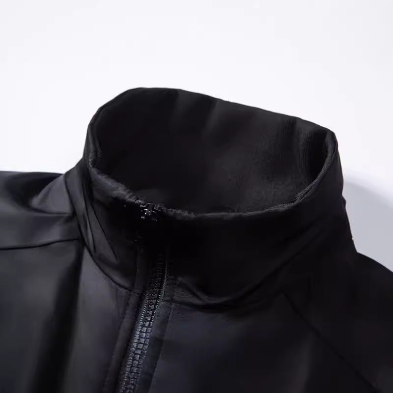 Men's water-repellent utility blouson with stand-up collar, kangaroo and flap pockets Chichicherry