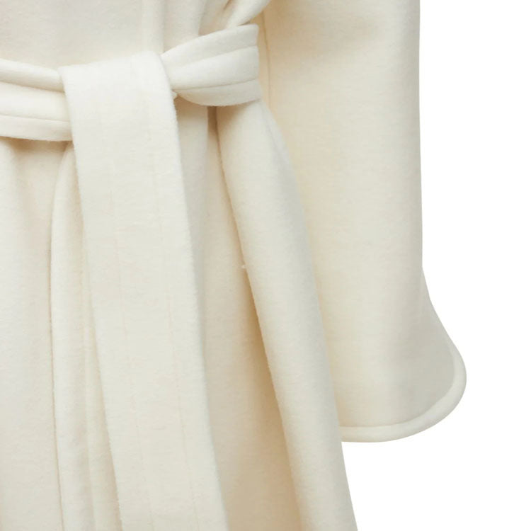 Women's wool blend kimono coat with belted waist and concealed button placket Chichicherry