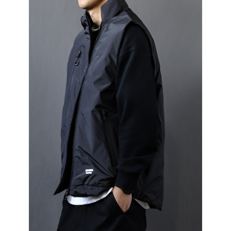 Herren Wattierte Outdoor-Steppweste mit hohem Stehkragen Chichicherry
