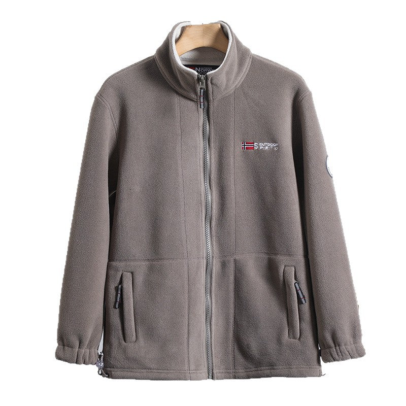 Men's microfleece quilted jacket with stand-up collar, elastic cuffs and concealed side pockets Chichicherry