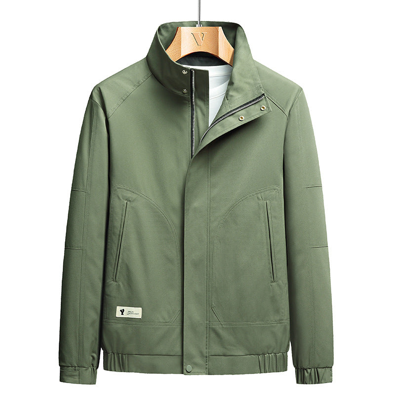 Men's lightweight softshell transition jacket in utility minimal style with high-standing collar and concealed zipper Chichicherry