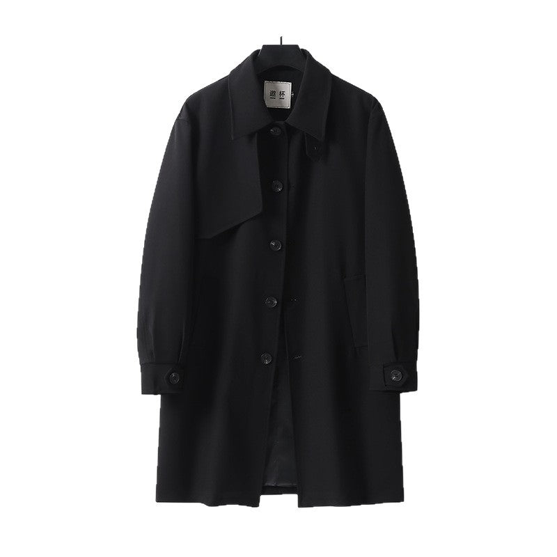 Men's mid-length oversized short coat with button placket and fine lining Chichicherry