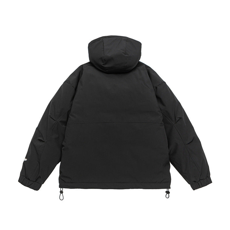 Unisex Technical Padded Parka Jacket with Hood and Zip Chest Pockets Chichicherry