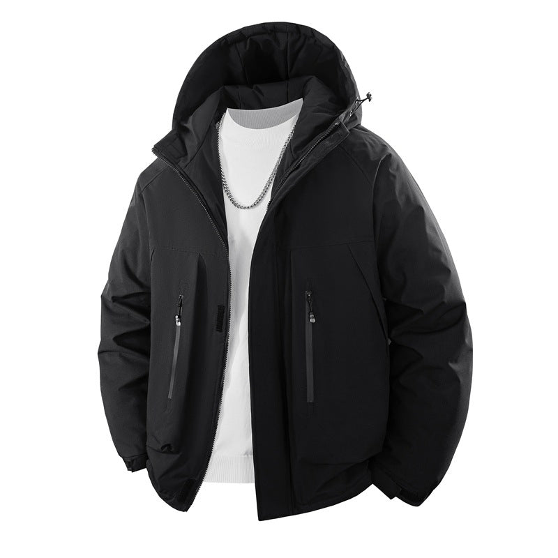 Men's Padded Hooded Outdoor Jacket with Water-Repellent Membrane and Technical Zipper Pockets Chichicherry