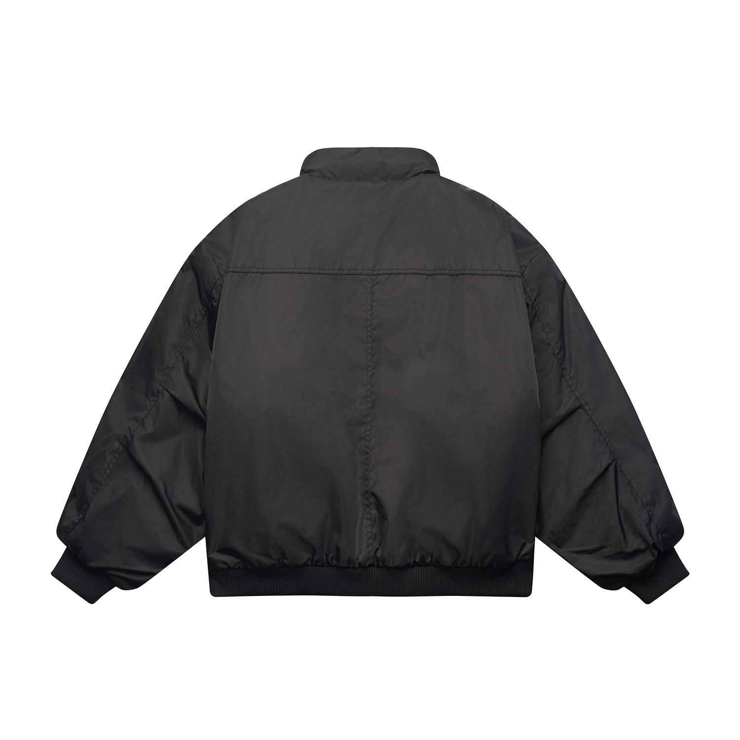 Unisex Boxy-Flight Jacket in Oversize Cut with Quilted Stand Collar Lining and Ribbed Cuffs Chichicherry
