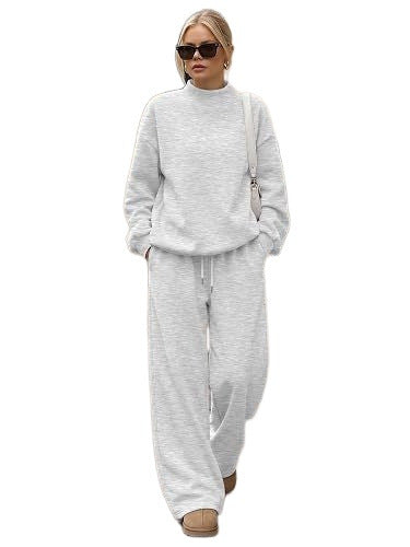 Women's Casual Lounge Set with High Stand-Up Collar and Loose Sweatpants Chichicherry