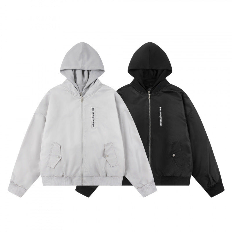 Unisex Oversize Hoodie Blouson Jacket with Ribbed Cuffs and Flap Pockets Chichicherry