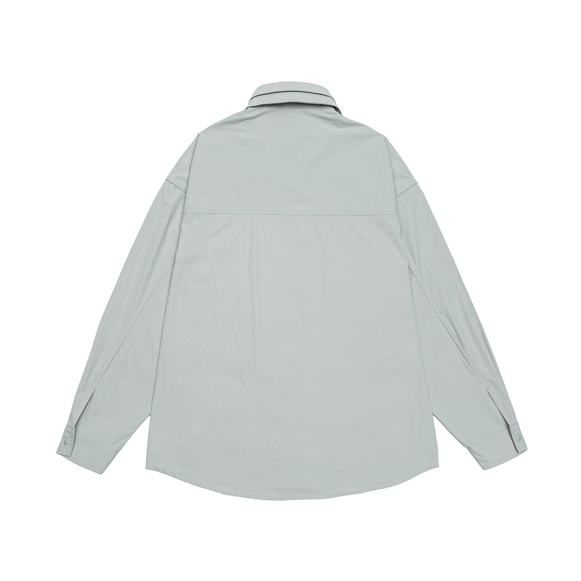 Unisex Oversize Shirt Jacket with Snap Button Front and Patch Chest Pocket Chichicherry