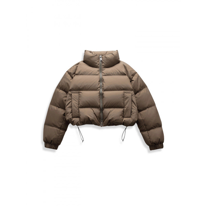 Women's short quilted winter jacket in cropped style with high stand-up collar Chichicherry