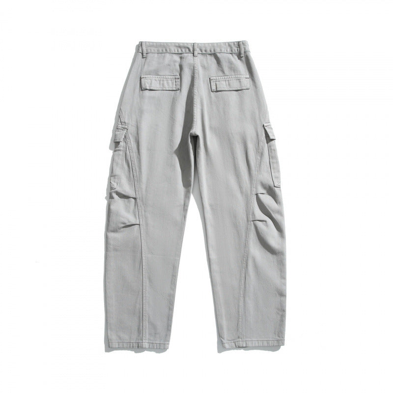 Men's Utility Style Cargo Pants with Flap Pockets and Straight Leg Chichicherry