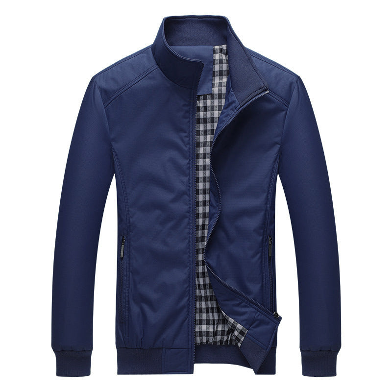 Men's lightweight zip jacket made from functional mix with stand-up collar and checked lining Chichicherry