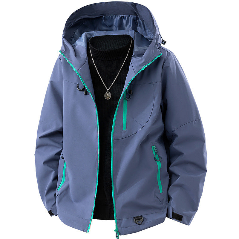Men's Technical Softshell Outdoor Jacket with Hood water- and windproof membrane sealed zippers Chichicherry