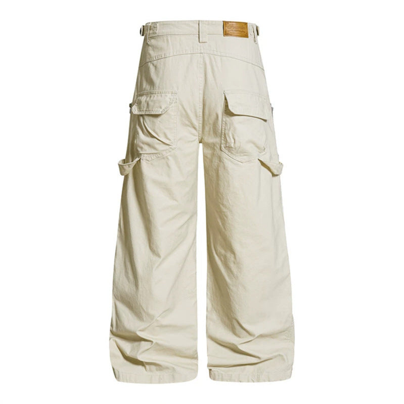 Women's Wide Cargo Pants with Reinforced Knee Areas and Multifunctional Pockets Chichicherry