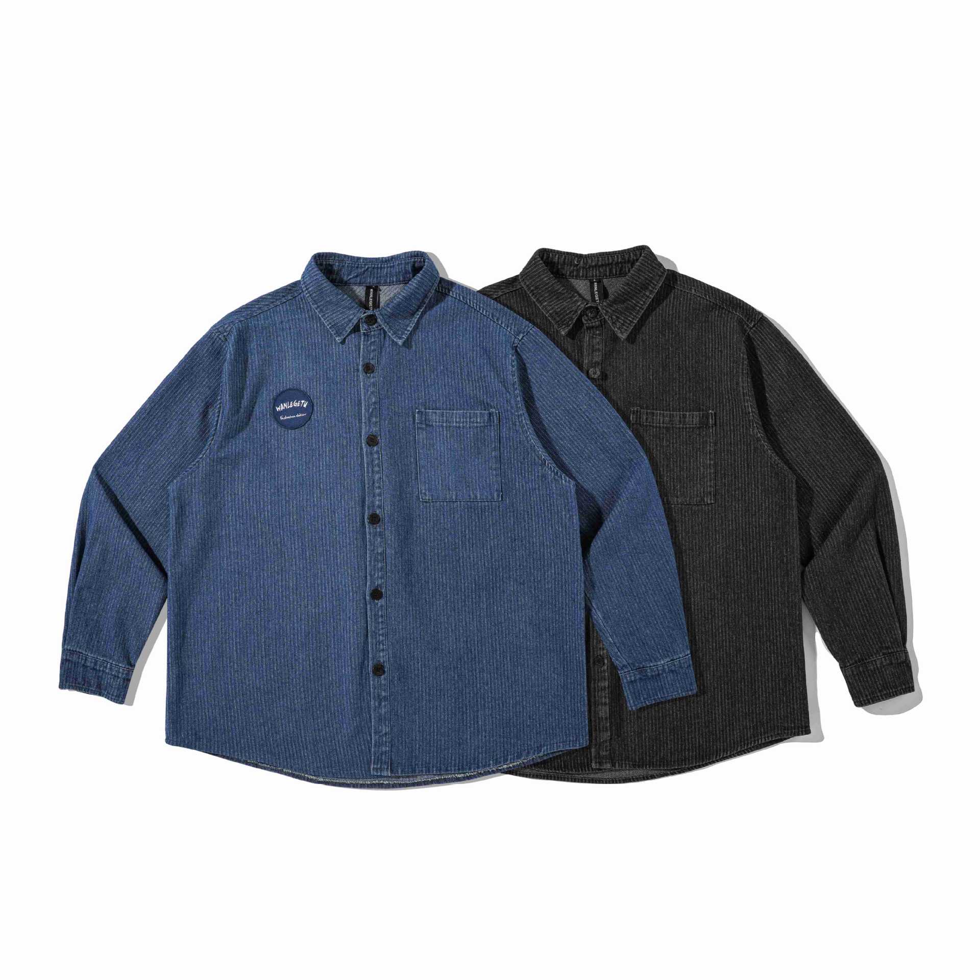 Men's Robust Cord Overshirt in Worker Style with Chest Pocket Chichicherry