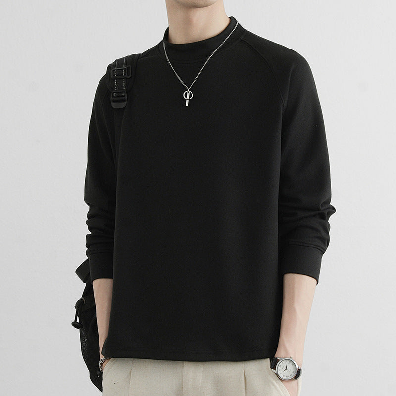 Men's Minimalist Mockneck Sweatshirt made of Tech Fleece with Raglan Sleeves Chichicherry