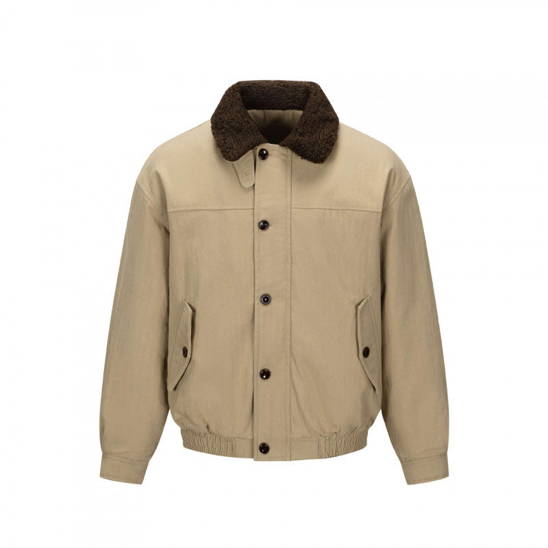 Men's short-cut blouson jacket in field style with teddy collar and flap pockets Chichicherry