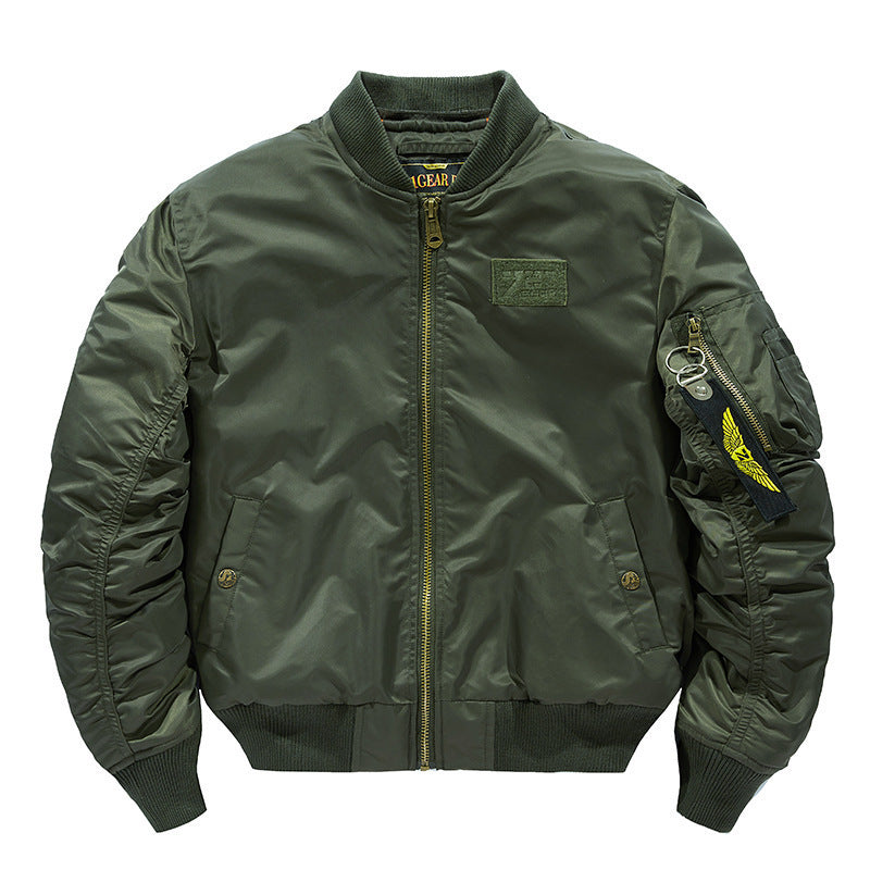 Men's pilot bomber jacket with attached hood insert and contrasting thermal lining Chichicherry
