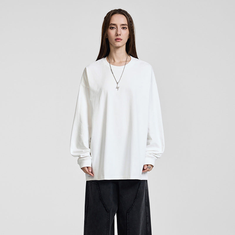 Men's Oversize Long Sleeve Shirt with Dropped Shoulder and Round Neck Chichicherry