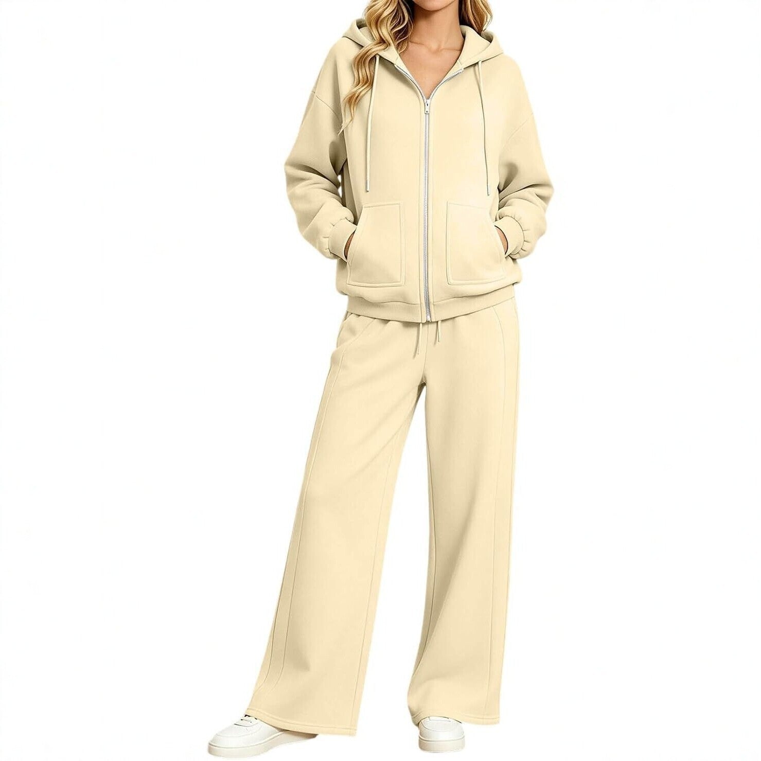 Women's zip hoodie set with hood and wide jogging pants Chichicherry