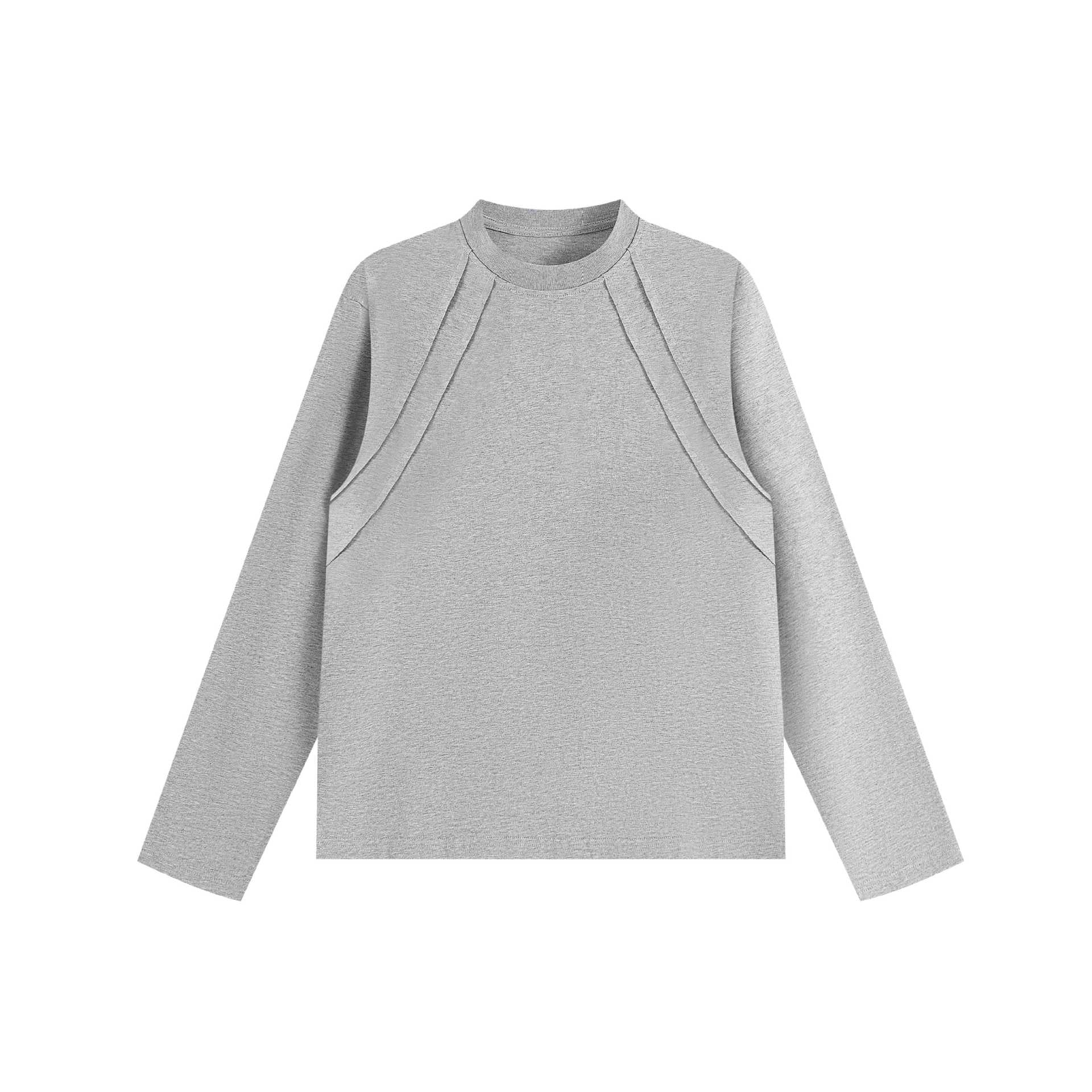 Unisex Oversize sweatshirt with decorative layered yoke and round neck Chichicherry