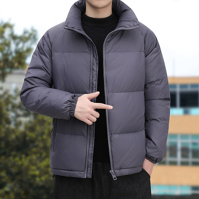 Men's Short Cut Thermoregulating Puffer Jacket with High Standing Collar & Two-Way Zipper Chichicherry