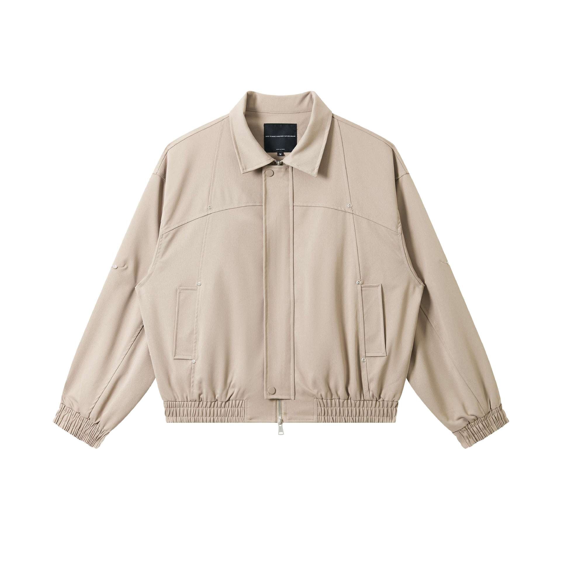 Unisex Short-cut technical blouson jacket with concealed front flap and elastic hem Chichicherry