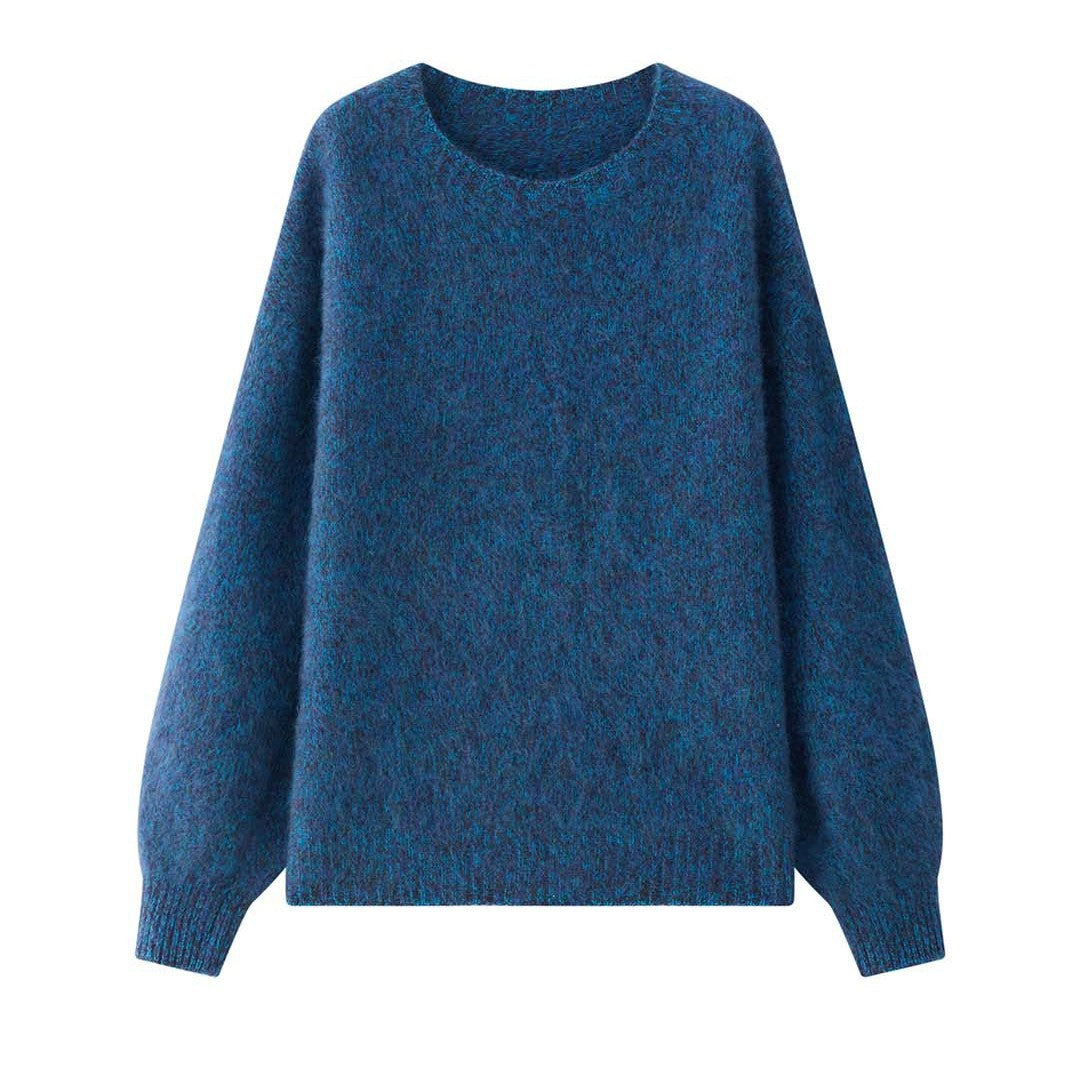 Women Fluffy Oversize Mohair-Optics Sweater with Ribbed Cuffs Chichicherry