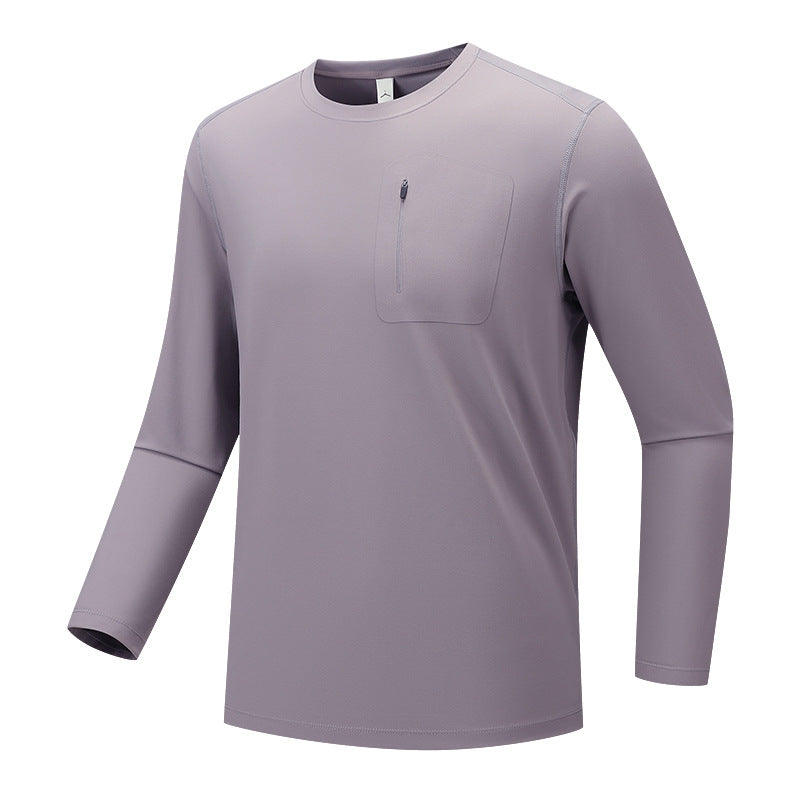 Men's multifunctional long-sleeve tech shirt with chest zip pocket Chichicherry