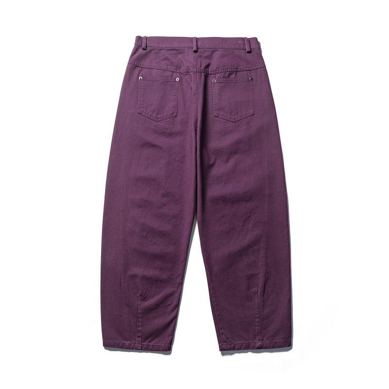 Men's tapered twill pants with high waist and five pockets Chichicherry