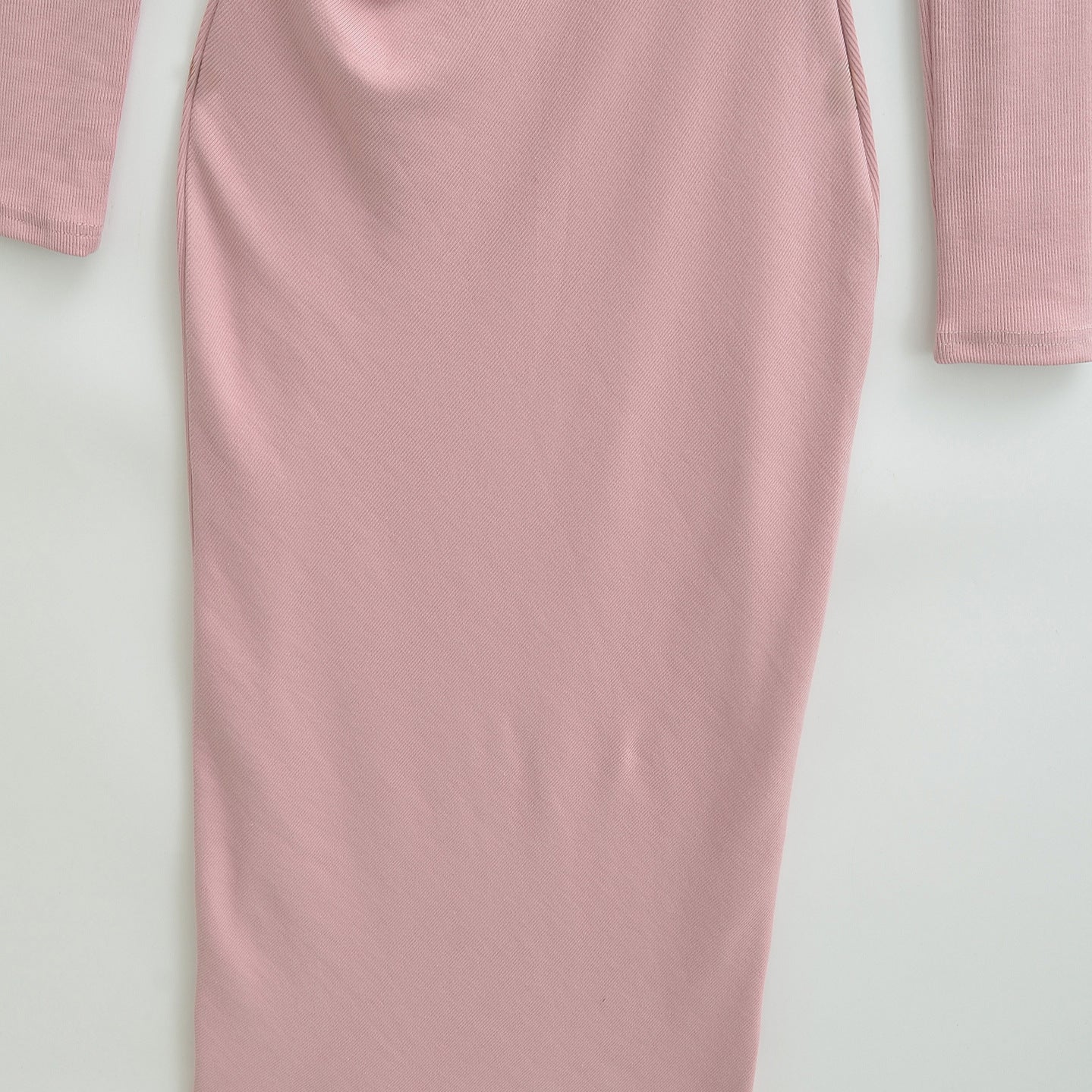 Women's Fitted Midi Dress with Side Ruching and Double Neckline Chichicherry