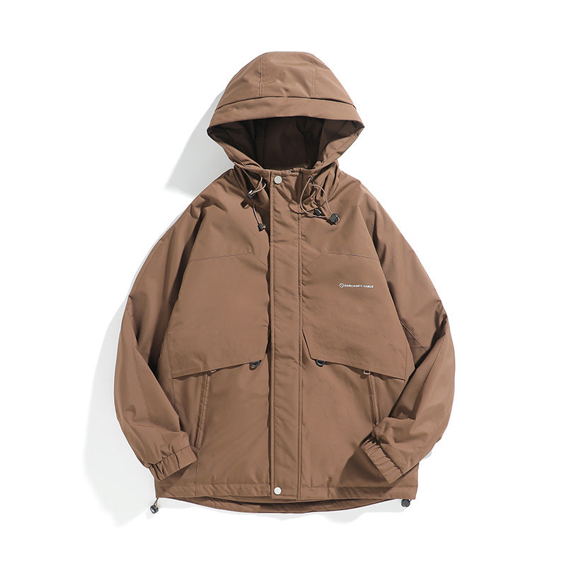 Unisex Wide cut weatherproof parka with hood, drawstring and patch pockets Chichicherry