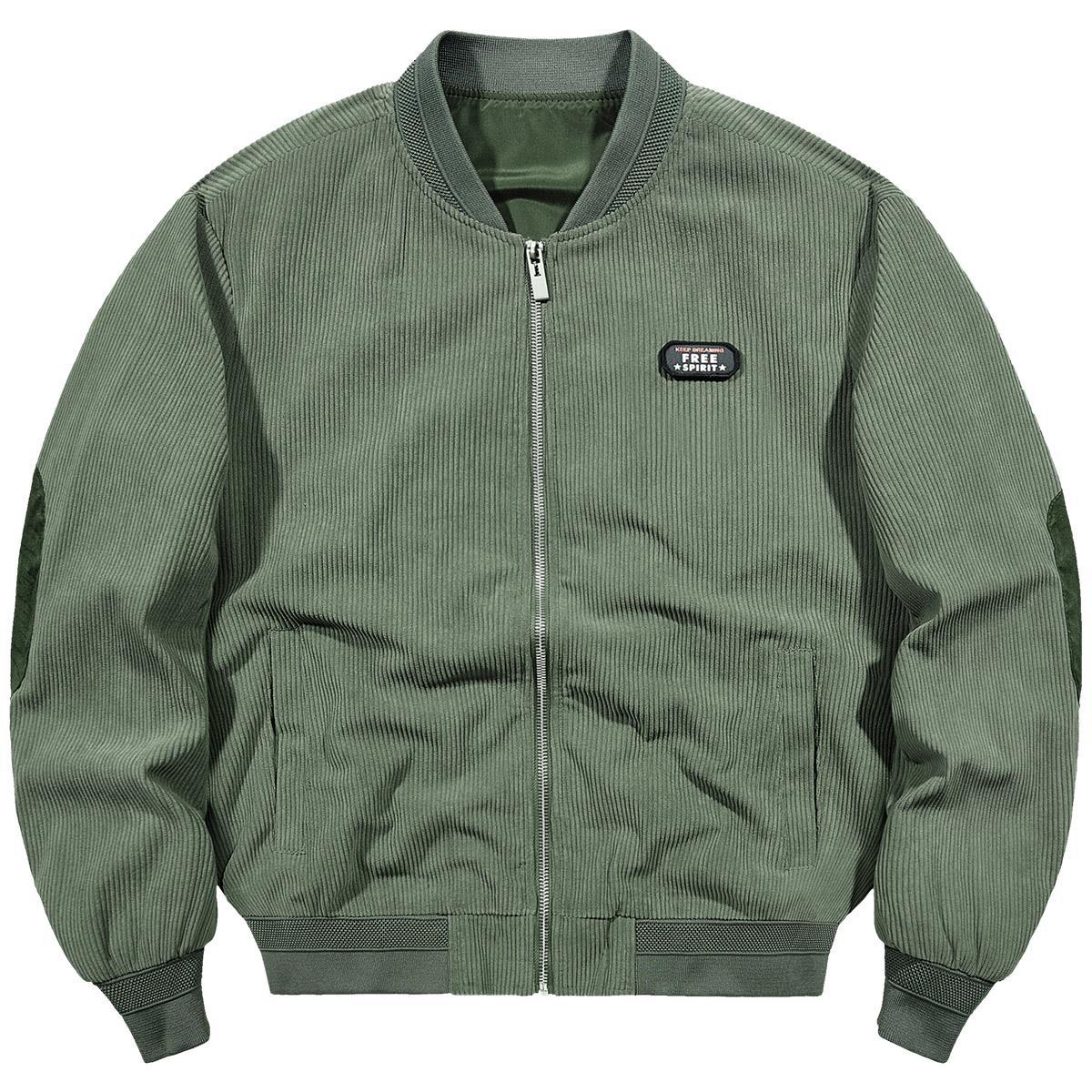Men's cord jacket in bomber style made of fine corduroy with stand-up collar Chichicherry