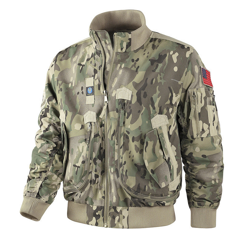 Men's bomber jacket pilot style lightly padded with two-way zipper and arm pocket Chichicherry