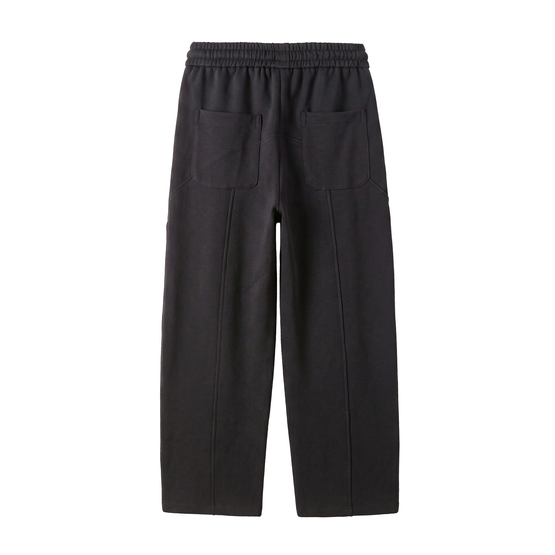 Women's Cropped Sweatpants with Elastic Waistband and Decorative Seams Chichicherry